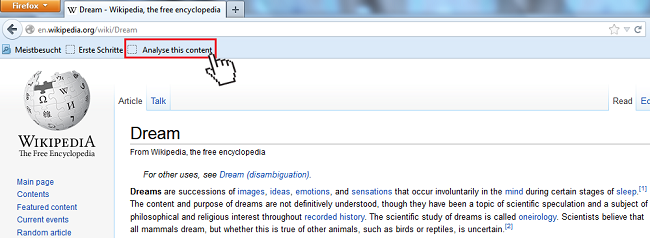 Click on bookmarklet